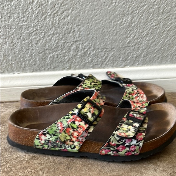 Papillio Pink and Green Floral Sandals with Adjustable Straps - Picture 2 of 6